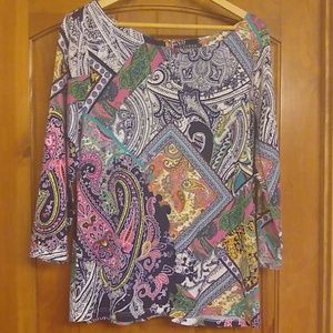 Ralph Lauren 3/4 sleeve multicolor blouse